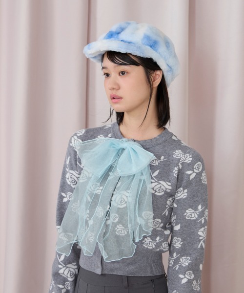 kaorinomori（カオリノモリ）の「kaorinomori キトゥンニット / カオリノモリ（ニットキャップ/ビーニー・レディース・ライトブルー/ブラック/ホワイト・FREE）」の12枚目の写真