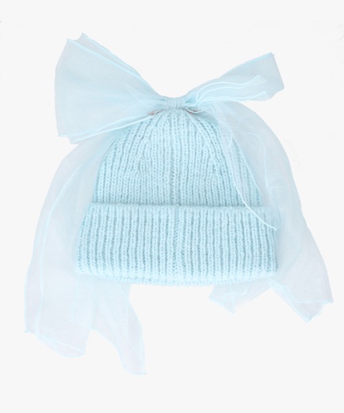 kaorinomori（カオリノモリ）の「kaorinomori キトゥンニット / カオリノモリ（ニットキャップ/ビーニー・レディース・ライトブルー/ブラック/ホワイト・FREE）」の15枚目の写真