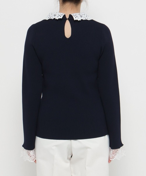 セール】高山直子さんコラボ/襟2WAYリブニットプルオーバー/EiiS