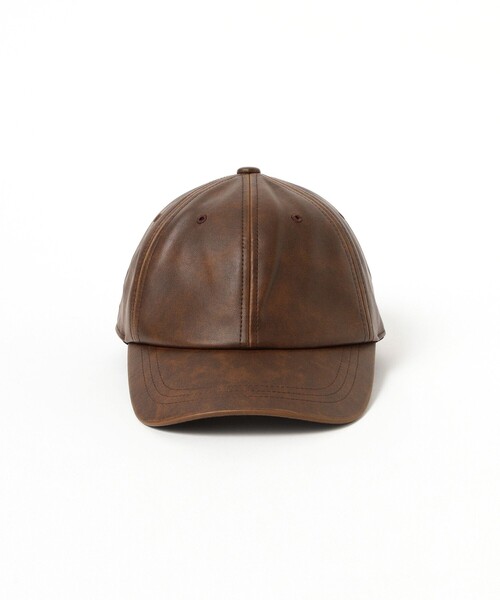 BEAMS HEART(ビームスハート)の「フェイクレザー キャップ【ユニセックス】(キャップ・メンズ・ブラウン/ブラック・ONE SIZE)」の9枚目の写真