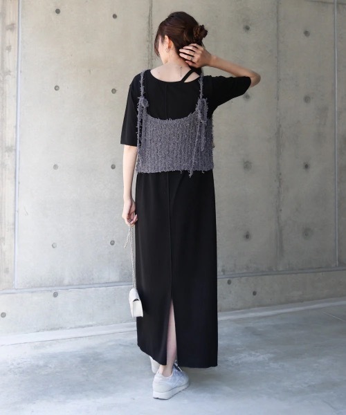 Bab（バブ）の「チュールリボンヤーンキャミソール/ビスチェ（キャミソール・レディース・ブルー/チャコールグレー/アイボリー・FREE）」の20枚目の写真