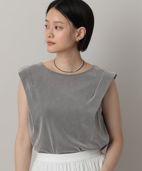 A part by(アパートバイ)の「ベロアタックスリーブノースリーブ(Tシャツ/カットソー・レディース・ブラック/グレー系その他/ボルドー・FREE)」の18枚目の写真