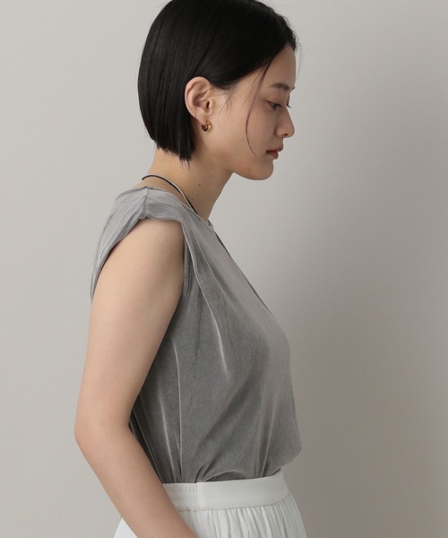 A part by(アパートバイ)の「ベロアタックスリーブノースリーブ(Tシャツ/カットソー・レディース・ブラック/グレー系その他/ボルドー・FREE)」の19枚目の写真