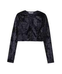 CRUSHED VELOUR HOOK CARDIGAN