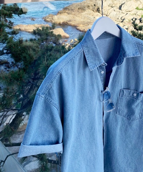 CERCA(チェルカ)の「【NOWLE】ライトオンス ポケット サマー デニム シャツ(シャツ/ブラウス・メンズ・ブルー・X-LARGE/LARGE)」の21枚目の写真
