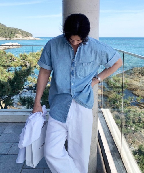 CERCA(チェルカ)の「【NOWLE】ライトオンス ポケット サマー デニム シャツ(シャツ/ブラウス・メンズ・ブルー・X-LARGE/LARGE)」の20枚目の写真