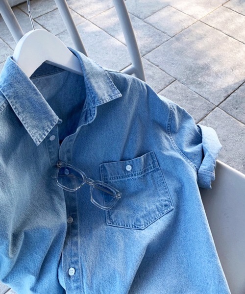CERCA(チェルカ)の「【NOWLE】ライトオンス ポケット サマー デニム シャツ(シャツ/ブラウス・メンズ・ブルー・X-LARGE/LARGE)」の16枚目の写真