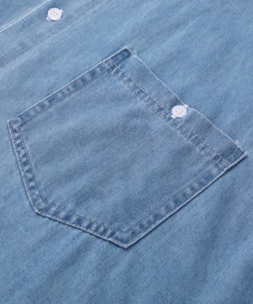 CERCA(チェルカ)の「【NOWLE】ライトオンス ポケット サマー デニム シャツ(シャツ/ブラウス・メンズ・ブルー・X-LARGE/LARGE)」の13枚目の写真