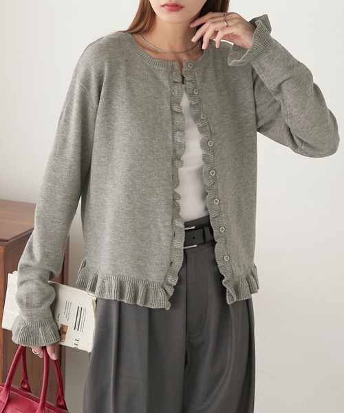 セール】【至福のカヌレニット】フリル×フリルカーディガン