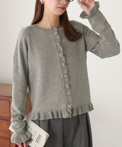 セール】【至福のカヌレニット】フリル×フリルカーディガン