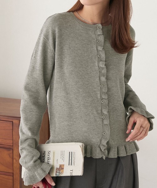 セール】【至福のカヌレニット】フリル×フリルカーディガン