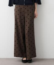 【洗える】フロッキードットパンツ