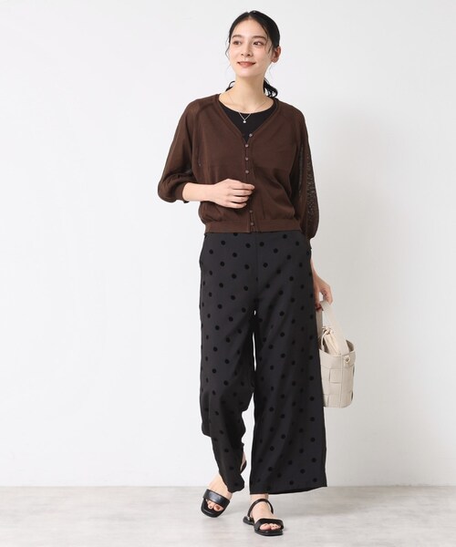 Dessin（デッサン）の「【洗える】フロッキードットパンツ（その他パンツ・レディース・ブラック系/ブラウン系その他2・00/01/02/03）」の5枚目の写真