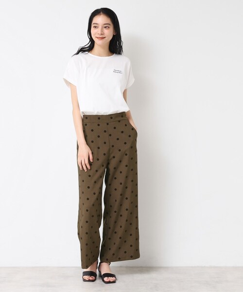Dessin（デッサン）の「【洗える】フロッキードットパンツ（その他パンツ・レディース・ブラック系/ブラウン系その他2・00/01/02/03）」の10枚目の写真