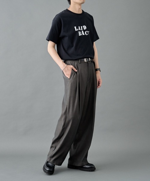 COLONY 2139（コロニートゥーワンスリーナイン）の「2タックワイドストレートスラックスパンツ（スラックス・メンズ・ブラック/グレー・LARGE/SMALL/MEDIUM）」の5枚目の写真