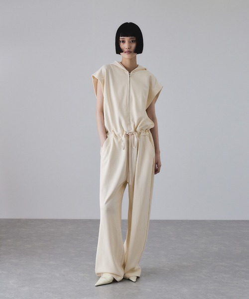 アダムエロペ　裏毛フーディロンパース　新品　アイボリー　木なり アダムエロペ 裏毛フーディロンパース 新品 アイボリー 木なり