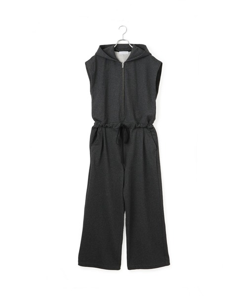 アダムエロペ　裏毛フーディロンパース　新品　アイボリー　木なり ADAM ET ROPE' オールインワン 裏毛フーディロンパース