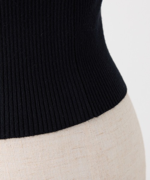 one after another NICE CLAUP（ワンアフターアナザーナイスクラップ）の「フェザードッキングニット（ニット/セーター・レディース・ブラック/アイボリー/ブルー・FREE）」の15枚目の写真