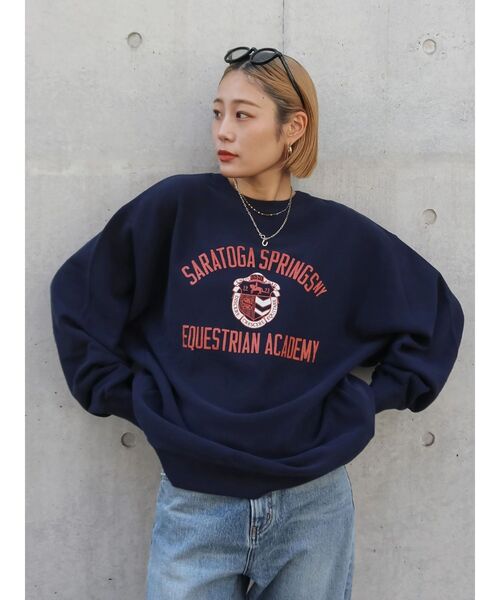 Ungrid(アングリッド)の「ヴィンテージカレッジスウェット(スウェット・レディース・チャコールグレー/ボルドー/オフホワイト/ネイビー・MEDIUM/SMALL)」の1枚目の写真