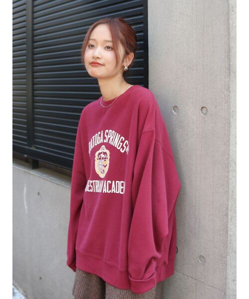 Ungrid(アングリッド)の「ヴィンテージカレッジスウェット(スウェット・レディース・チャコールグレー/ボルドー/オフホワイト/ネイビー・MEDIUM/SMALL)」の18枚目の写真