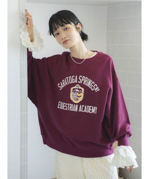 Ungrid(アングリッド)の「ヴィンテージカレッジスウェット(スウェット・レディース・チャコールグレー/ボルドー/オフホワイト/ネイビー・MEDIUM/SMALL)」の7枚目の写真