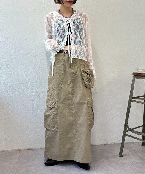 w closet（ダブルクローゼット）の「【25AW】フーディーレースシャツ（シャツ/ブラウス・レディース・オフホワイト/アイボリー/ブラック・FREE）」の19枚目の写真