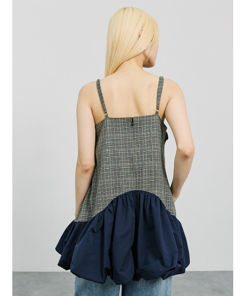 sorin バルーンキャミソールミニドレス ワンピース セール】Check Balloon Camisole Mini Dress/チェック バルーン