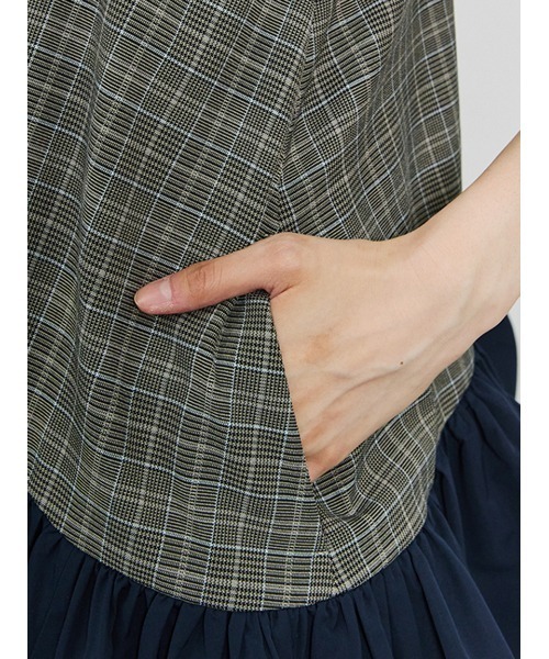 セール】Check Balloon Camisole Mini Dress/チェック バルーン