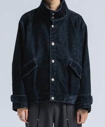 Casper John(LXp[W)Flocked denim high neck blouson / tbL[fjnClbNu](u])