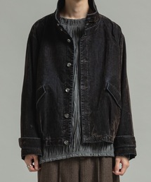 Casper John(LXp[W)Flocked denim high neck blouson / tbL[fjnClbNu](u])