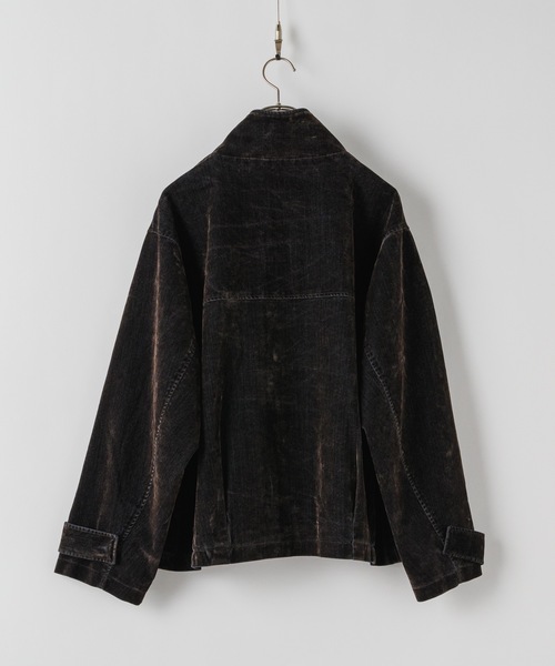 Flocked denim high neck blouson / フロッキーデニムハイネック