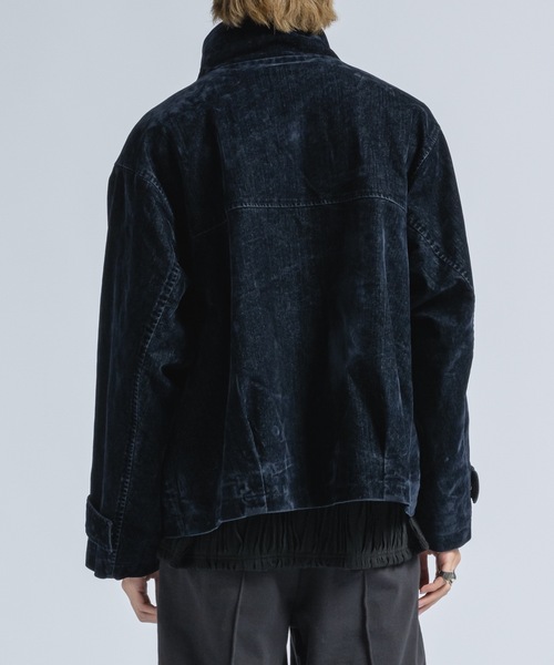 Flocked denim high neck blouson / フロッキーデニムハイネック