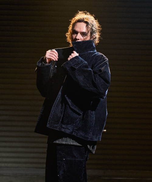 CASPER JOHN（キャスパージョン）の「Flocked denim high neck blouson / フロッキーデニムハイネックブルゾン（ブルゾン・メンズ・ネイビー/ブラウン・LARGE/MEDIUM/SMALL/X-SMALL）」の16枚目の写真