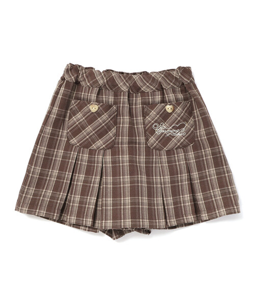 SLAP SLIP（スラップスリップ）の「【お揃い】チェック前ポケットタックスカパン(90~130cm)（スカート・キッズ・ブルー系その他2/ブラウン系その他/ブラック系その他・90cm/100cm/130cm/120cm/110cm）」の3枚目の写真