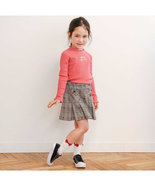 SLAP SLIP（スラップスリップ）の「【お揃い】チェック前ポケットタックスカパン(90~130cm)（スカート・キッズ・ブルー系その他2/ブラウン系その他/ブラック系その他・90cm/100cm/130cm/120cm/110cm）」の22枚目の写真