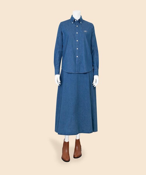 BROOKS BROTHERS(ブルックスブラザーズ)の「【Double B Collection】 コットン デニム BBロゴ フレアスカート(デニムスカート・レディース・ライトブルー・0/2/4/6/8)」の5枚目の写真