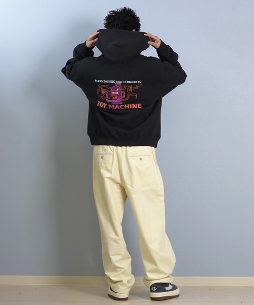 TOY　MACHINE（トイ　マシーン）の「TOY MACHINE/トイマシーン フルジップパーカー バックプリント MTMFFSW7（パーカー・メンズ・杢グレー/ブラック・XL/L/M）」の7枚目の写真