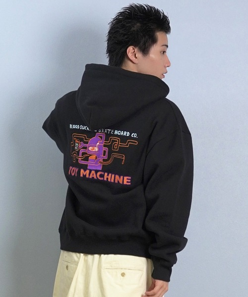 TOY　MACHINE（トイ　マシーン）の「TOY MACHINE/トイマシーン フルジップパーカー バックプリント MTMFFSW7（パーカー・メンズ・杢グレー/ブラック・XL/L/M）」の5枚目の写真