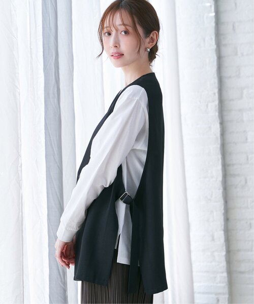 ikka(イッカ)の「ドライタッチサイドスリットジレ(ベスト・レディース・モカ/ブラック・L/S/M)」の19枚目の写真