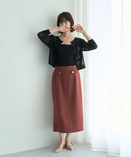 YECCA VECCA（イェッカヴェッカ）の「【2点SET】インナーセットレース柄カーディガン（カーディガン/ボレロ・レディース・ブラック/ライトベージュ/グリーン・FREE）」の11枚目の写真