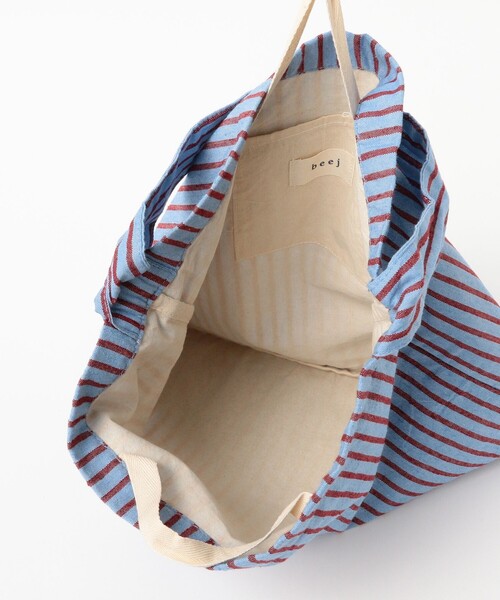beej（ビージ）の「【WEB限定】beej / ワンショルダー バッグ ストライプ（トートバッグ・レディース・ブルー/ブラウン/ベージュ・ONE SIZE）」の12枚目の写真