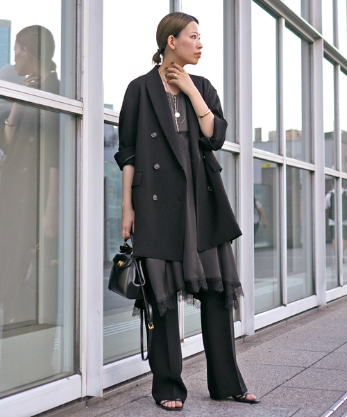 新品　マロウレースドッキングワンピース　レース　ドッキング　ブラック Mystrada（マイストラーダ）の「マロウレースドッキング