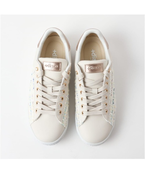 ビジュー付きコートスニーカー（スニーカー）｜+diana（プラスダイアナ