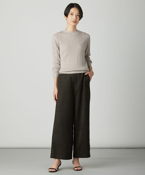 J.PRESS(ジェイプレス)の「マイクロライトスエード ワイド パンツ(その他パンツ・レディース・ネイビー系/ダークブラウン系/ブラウン系・T15/T13)」の9枚目の写真