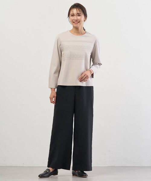 J.PRESS(ジェイプレス)の「マイクロライトスエード ワイド パンツ(その他パンツ・レディース・ネイビー系/ダークブラウン系/ブラウン系・T15/T13)」の19枚目の写真
