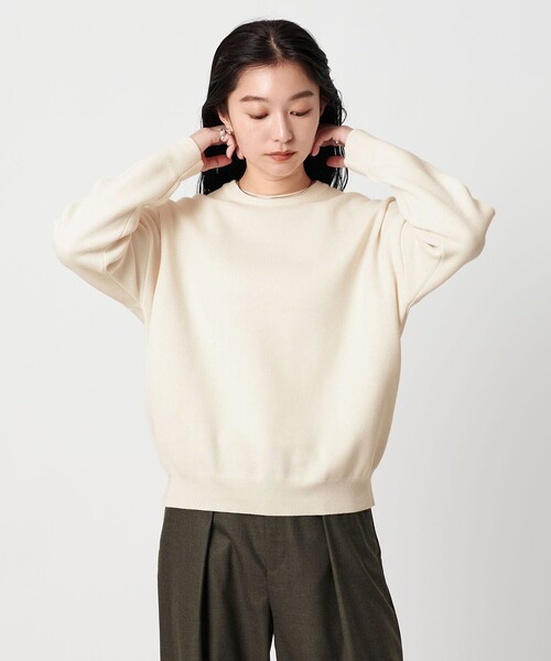 MARW UNITED ARROWS（マルゥ ユナイテッドアローズ）の「＜MARW UNITED ARROWS＞クルーネック ロングスリーブ ニット（ニット/セーター・レディース・ブラック/モカ/オフホワイト/グレー/レッド・FREE）」の2枚目の写真