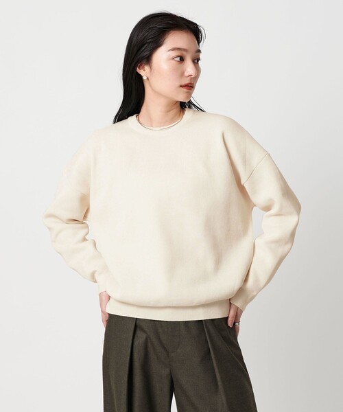UNITED ARROWS Golf アイボリー セーター M 薄手 モックネックニット UA COZY ウォッシャブル（ニット/セーター