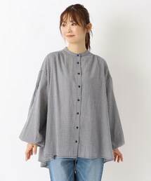 コットン タック袖ブラウス