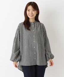 コットン タック袖ブラウス
