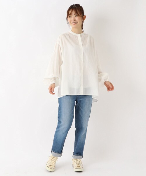 one'sterrace(ワンズテラス)の「コットン タック袖ブラウス(シャツ/ブラウス・レディース・その他/ブラック系8/アイボリー系8/ネイビー系5・02)」の18枚目の写真